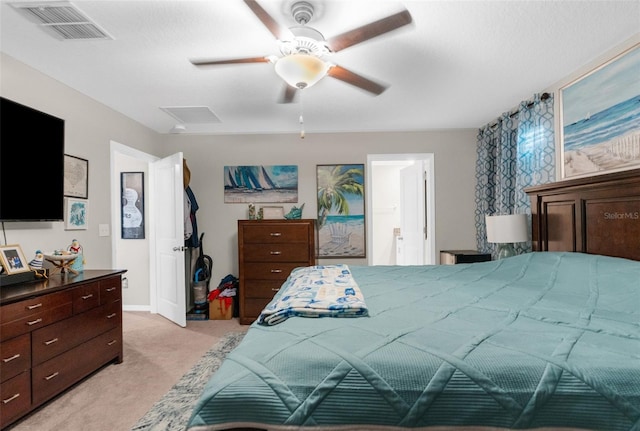 2132 Shining Azul Way, Lutz, FL 33558 - bedroom with light colored carpet and ceiling fan