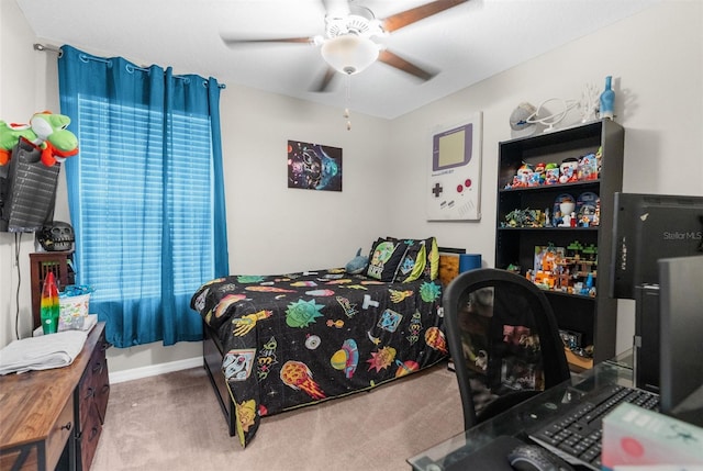 2132 Shining Azul Way, Lutz, FL 33558 - bedroom with carpet flooring, a ceiling fan, and baseboards