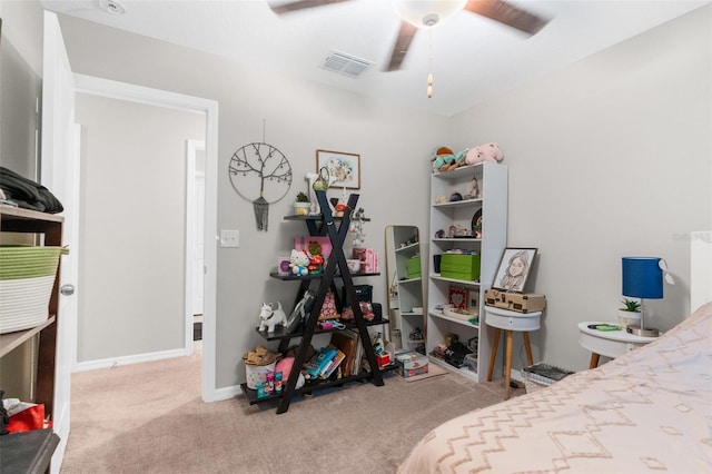 2132 Shining Azul Way, Lutz, FL 33558 - carpeted bedroom featuring a ceiling fan and baseboards