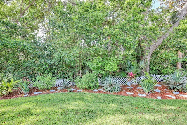 view of yard featuring fence