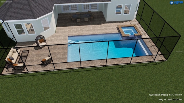 15906 Prince William Pl, Odessa, FL 33556 - view of pool with a patio, a pool with connected hot tub, and fence