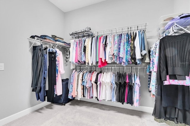 spacious closet with carpet flooring