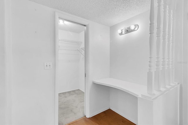 walk in closet with wood finished floors