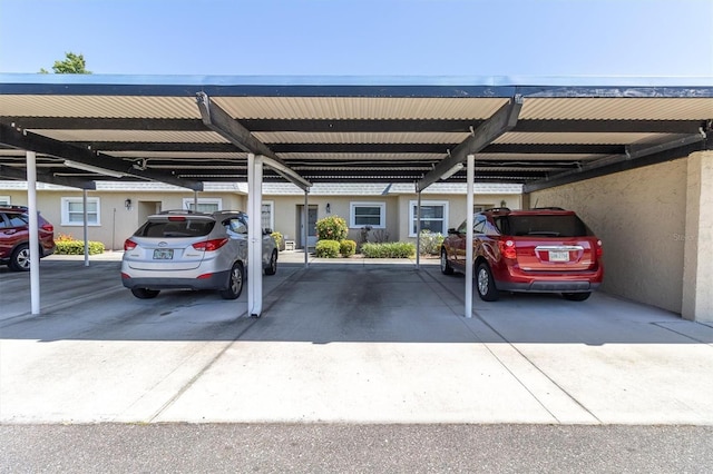 view of covered parking lot