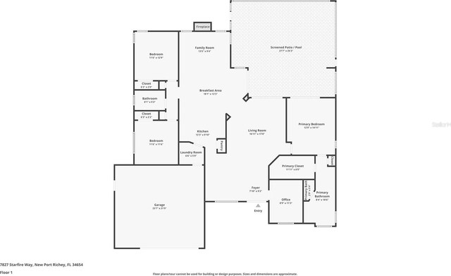 7827 Starfire Way, New Port Richey, FL 34654 - floor plan / room layout