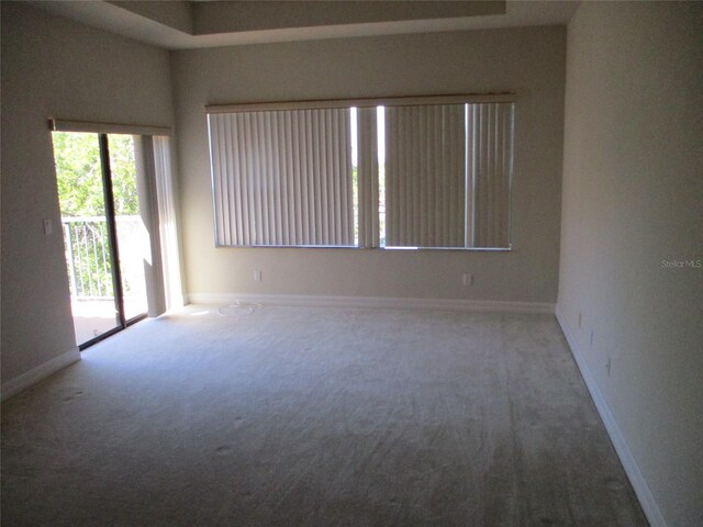 carpeted spare room with baseboards