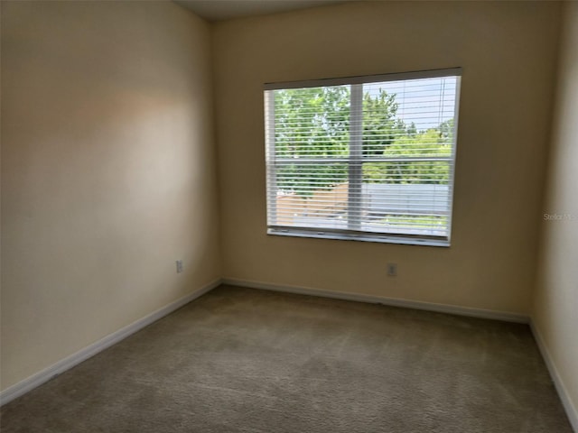 carpeted spare room with baseboards