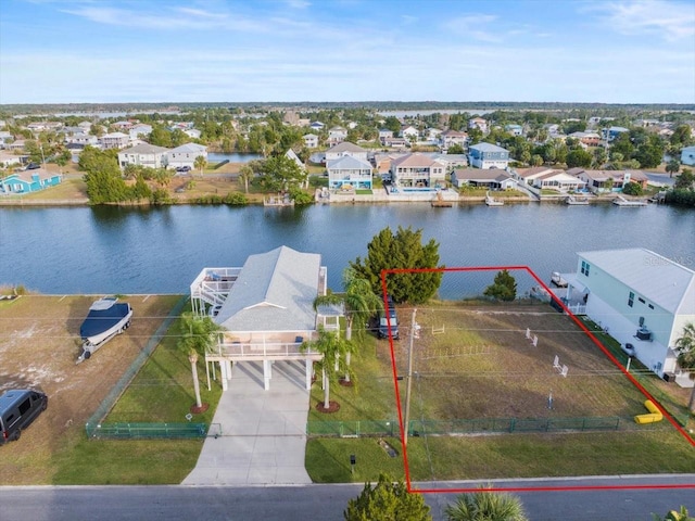 3340 Oleander, Hernando Beach, FL 34607 - birds eye view of property with a water view and a residential view