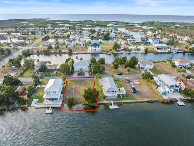 3340 Oleander, Hernando Beach, FL 34607 - bird's eye view with a water view and a residential view