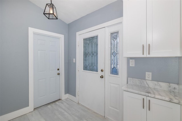 entryway with baseboards