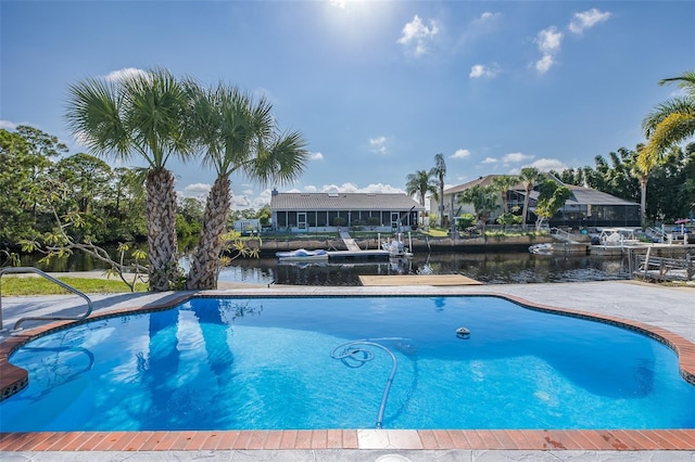 pool featuring a water view