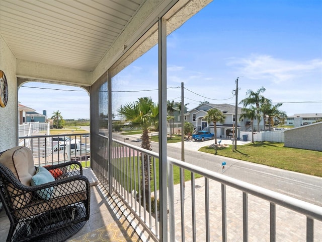 balcony with a residential view