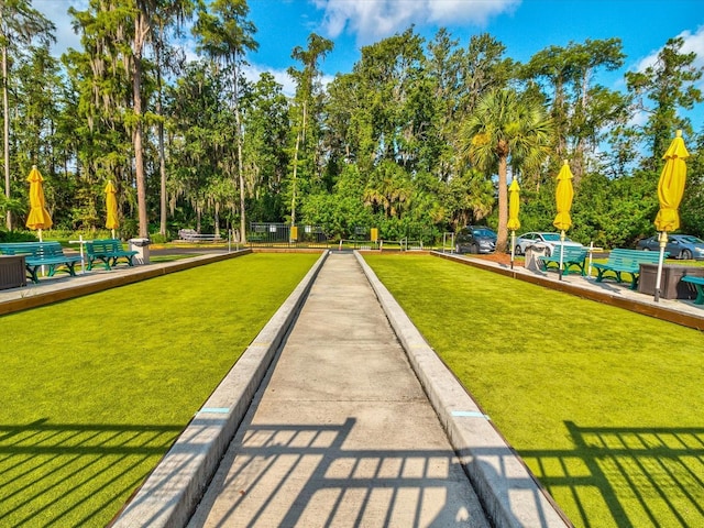 11512 Yellow Birch Ct, New Port Richey, FL 34654 - view of property's community featuring a bocce ball area and view of wooded area