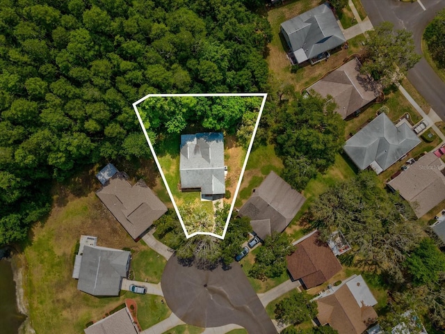 11512 Yellow Birch Ct, New Port Richey, FL 34654 - aerial perspective of suburban area featuring property boundaries highlighted