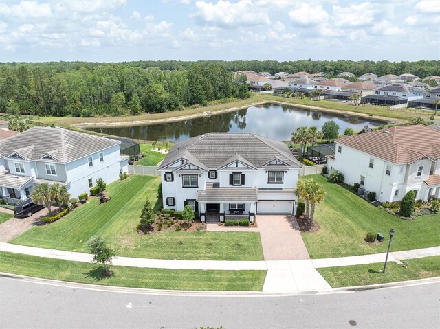 4188 Barbour Trl, Odessa, FL 33556 - aerial perspective of suburban area featuring a large body of water