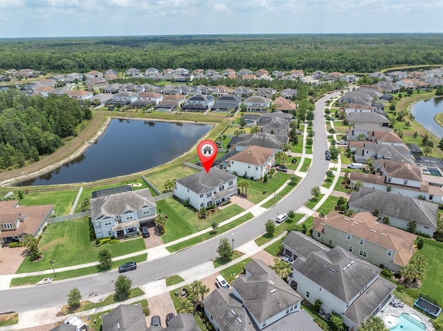 4188 Barbour Trl, Odessa, FL 33556 - aerial perspective of suburban area featuring a nearby body of water and a forest