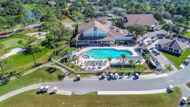 bird's eye view featuring view of golf course