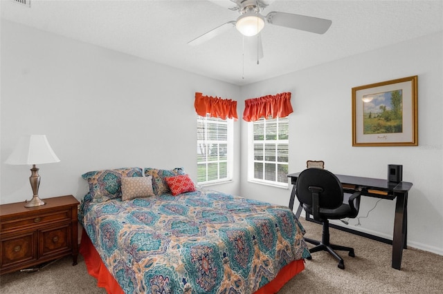11443 Marsh Creek Ct, New Port Richey, FL 34654 - bedroom featuring carpet floors, baseboards, and ceiling fan