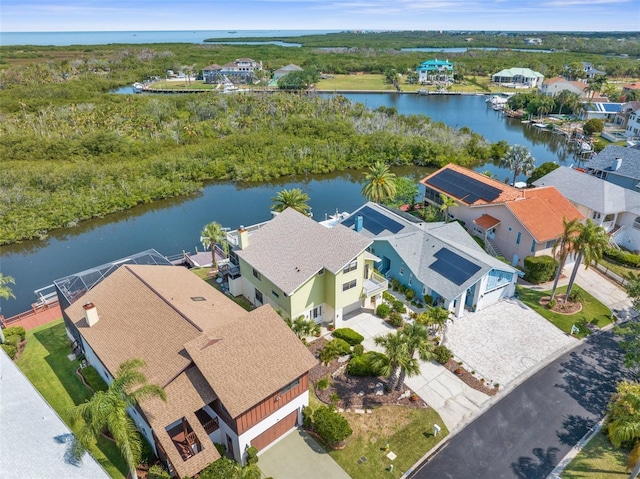 6321 Garland Ct, New Port Richey, FL 34652 - aerial perspective of suburban area featuring a nearby body of water