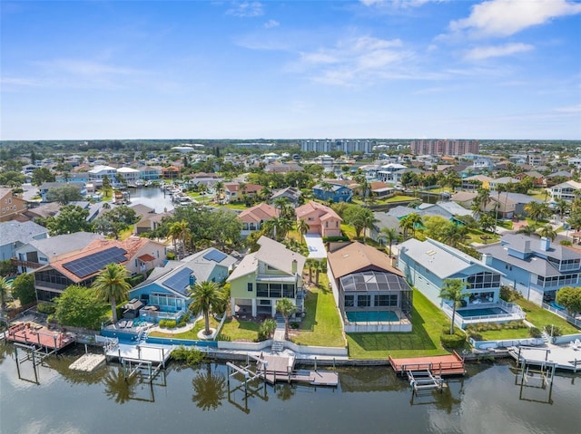 6321 Garland Ct, New Port Richey, FL 34652 - aerial perspective of suburban area featuring a nearby body of water