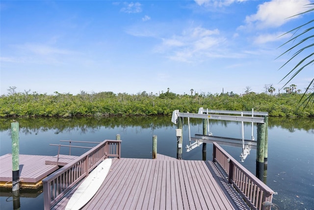 6321 Garland Ct, New Port Richey, FL 34652 - dock area featuring a water view and boat lift
