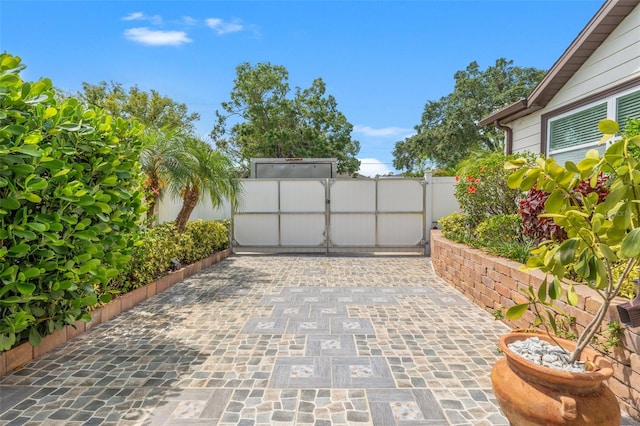 garage featuring fence