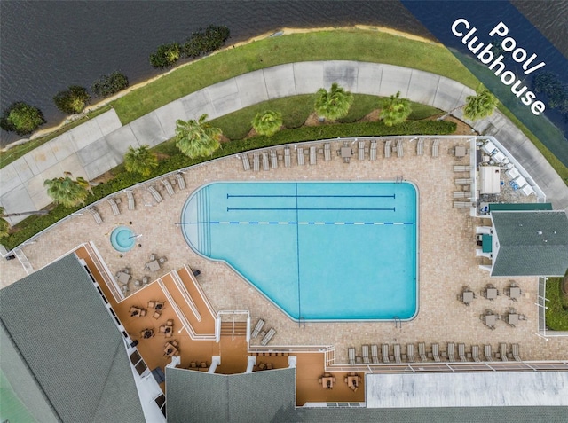 1053 Winding Willow Dr, Trinity, FL 34655 - bird's eye view of a pool area