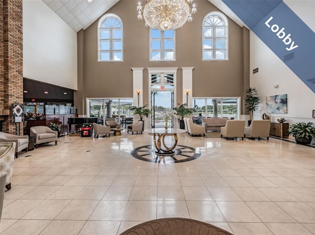 1053 Winding Willow Dr, Trinity, FL 34655 - community lobby featuring high vaulted ceiling