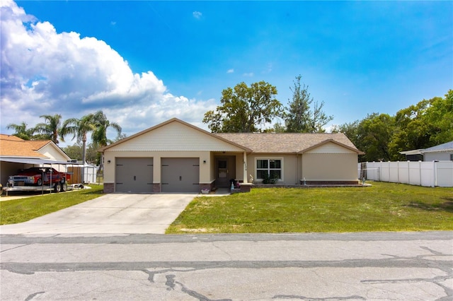 8126 Wooden Dr, Spring Hill, FL 34606 - ranch-style home with a garage and concrete driveway