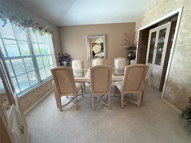 9311 Haas Dr, Hudson, FL 34669 - dining space featuring light colored carpet, a textured ceiling, and baseboards