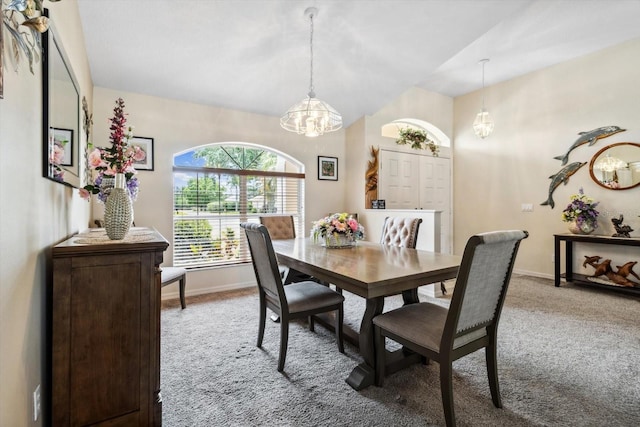 3773 E Lake Todd Dr, Hernando, FL 34442 - carpeted dining room with a chandelier and baseboards
