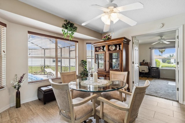 3773 E Lake Todd Dr, Hernando, FL 34442 - dining room featuring a ceiling fan, an office area, and baseboards