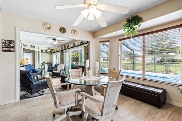 3773 E Lake Todd Dr, Hernando, FL 34442 - dining room featuring ceiling fan and baseboards