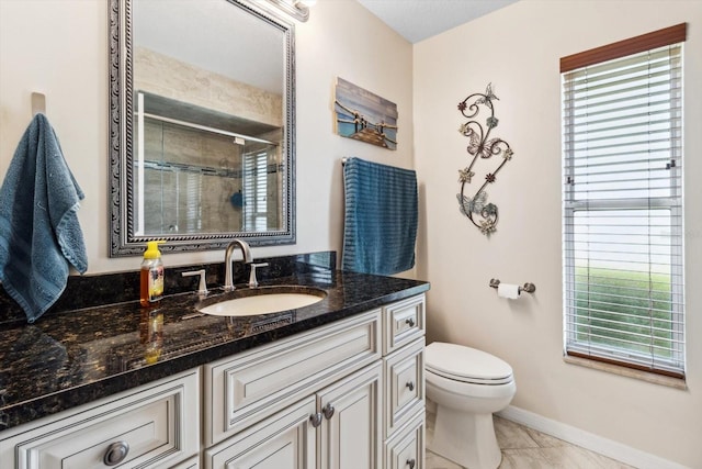 3773 E Lake Todd Dr, Hernando, FL 34442 - full bath featuring a stall shower, vanity, toilet, and baseboards