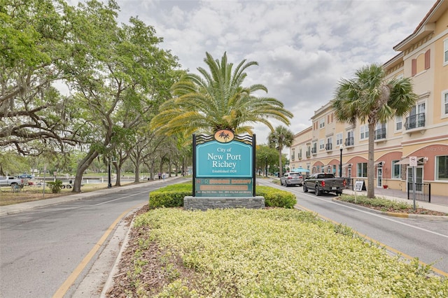 5041 Royal Palms Way Unit 203, New Port Richey, FL 34652 - view of asphalt street with curbs, sidewalks, and street lights