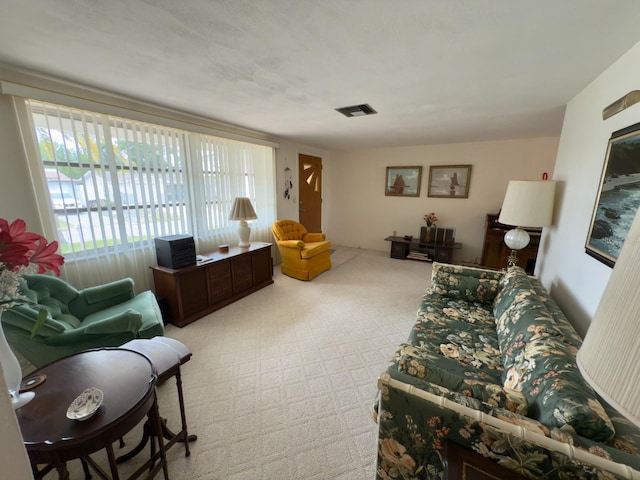 view of carpeted living area