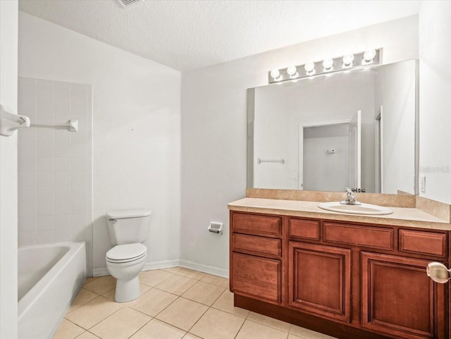 3885 Crossline Dr, Spring Hill, FL 34609 - full bath with tile patterned flooring, toilet, vanity, and a textured ceiling