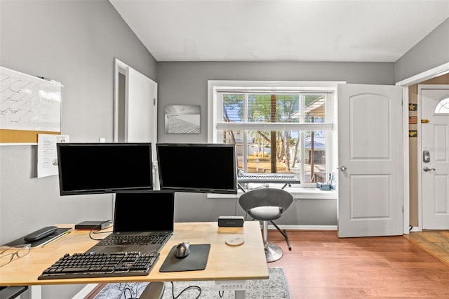office featuring wood finished floors