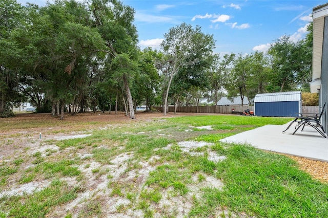 1161 Crk 443, Lake Panasoffkee, FL 33538 - view of yard featuring fence, a patio area, and an outbuilding