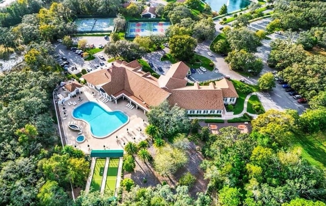 261 Rochester St, Spring Hill, FL 34609 - aerial view of property's location with a pool