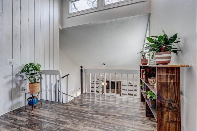 10910 Winter Oak Pl, Tampa, FL 33618 - interior space featuring wood finished floors, high vaulted ceiling, and wooden walls