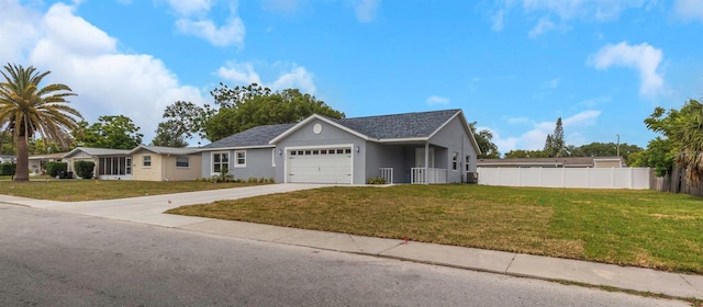 ranch-style home featuring an attached garage, driveway, and stucco siding