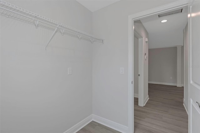 spacious closet with light wood finished floors