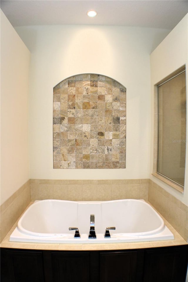 4837 Rainbow Race, New Port Richey, FL 34652 - full bathroom featuring a garden tub and recessed lighting
