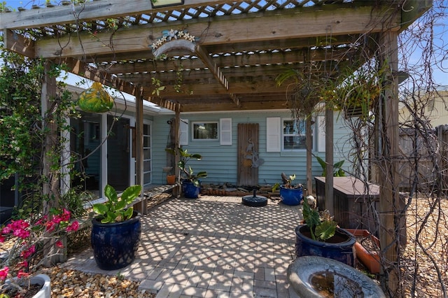 13411 Lisa Dr, Hudson, FL 34667 - view of patio / terrace with a pergola