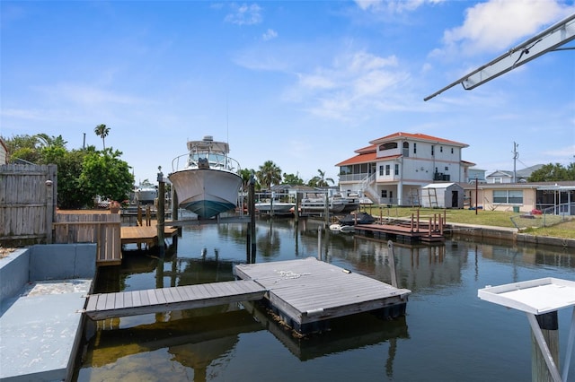 13411 Lisa Dr, Hudson, FL 34667 - dock area featuring a water view and fence