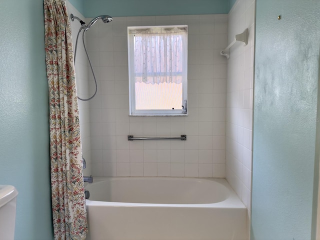 18109 Webster Grove Dr, Hudson, FL 34667 - bathroom featuring plenty of natural light, toilet, and shower / tub combo