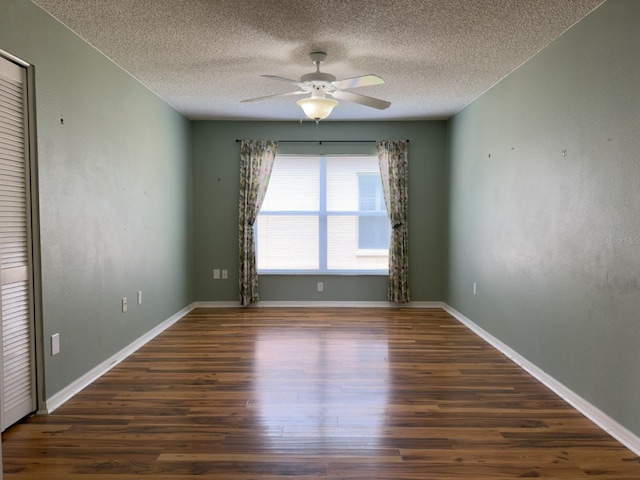 18109 Webster Grove Dr, Hudson, FL 34667 - unfurnished room featuring ceiling fan, wood finished floors, and a textured ceiling
