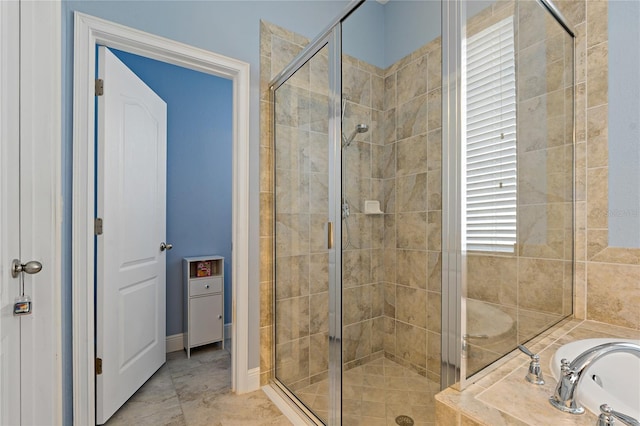 11401 Quiet Forest Dr, Tampa, FL 33635 - bathroom featuring a stall shower and a bath