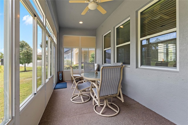 11401 Quiet Forest Dr, Tampa, FL 33635 - sunroom / solarium with plenty of natural light and ceiling fan